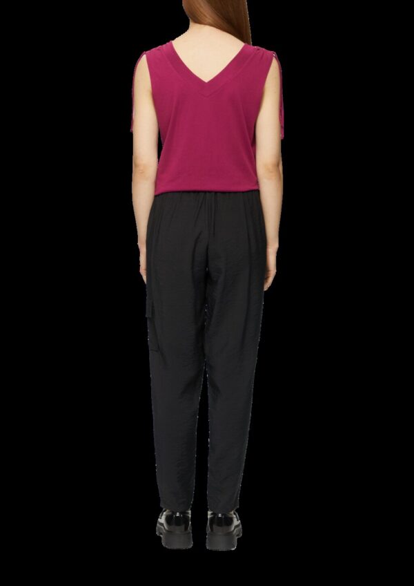 Jogpants aus strukturierter Viskose mit Cargotasche