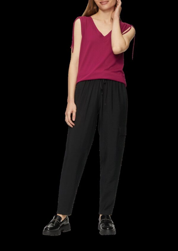 Jogpants aus strukturierter Viskose mit Cargotasche