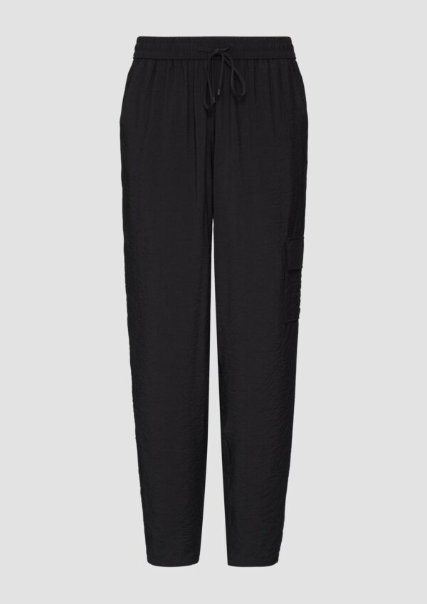 Jogpants aus strukturierter Viskose mit Cargotasche