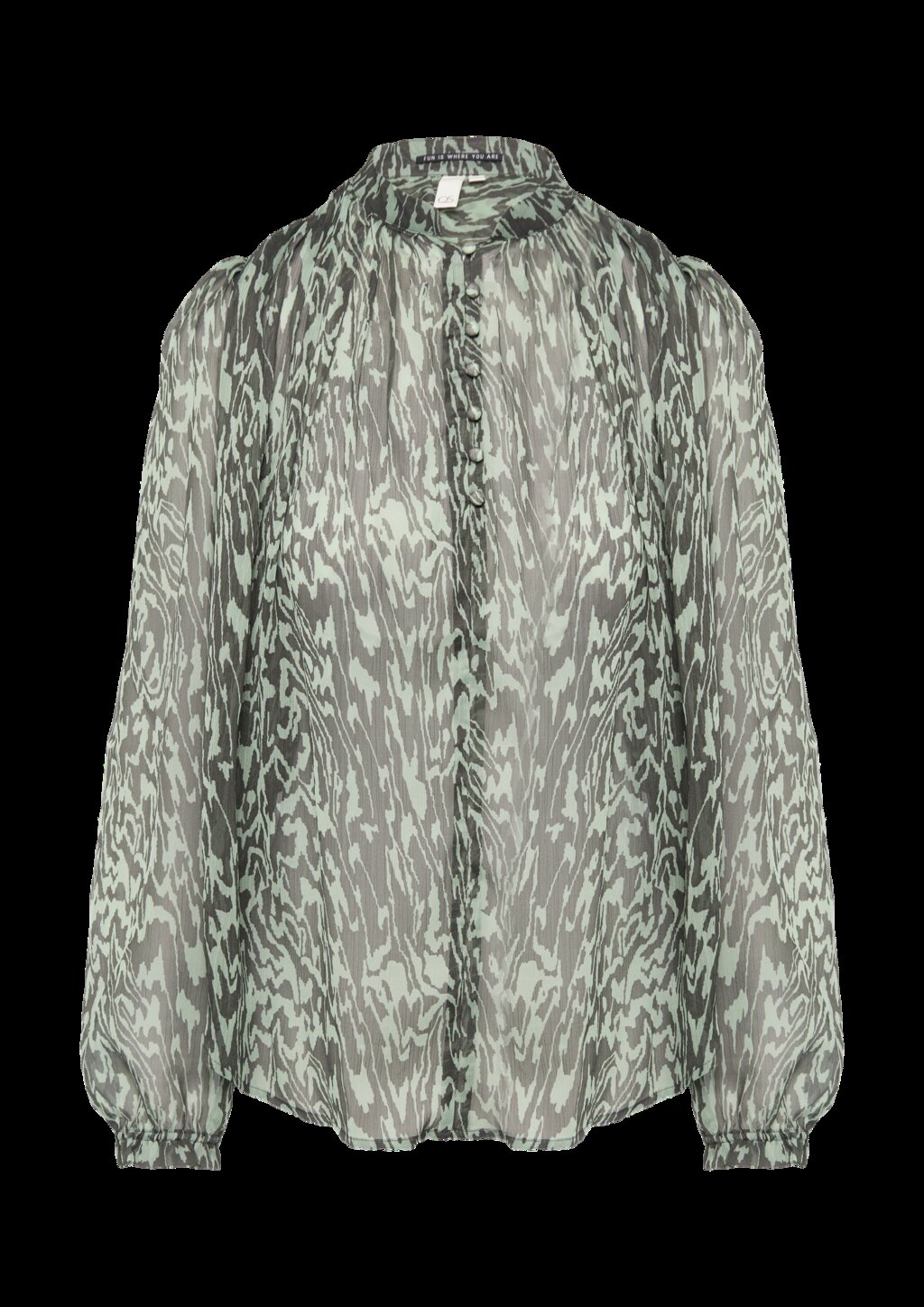 Transparente Bluse mit All-over-Print