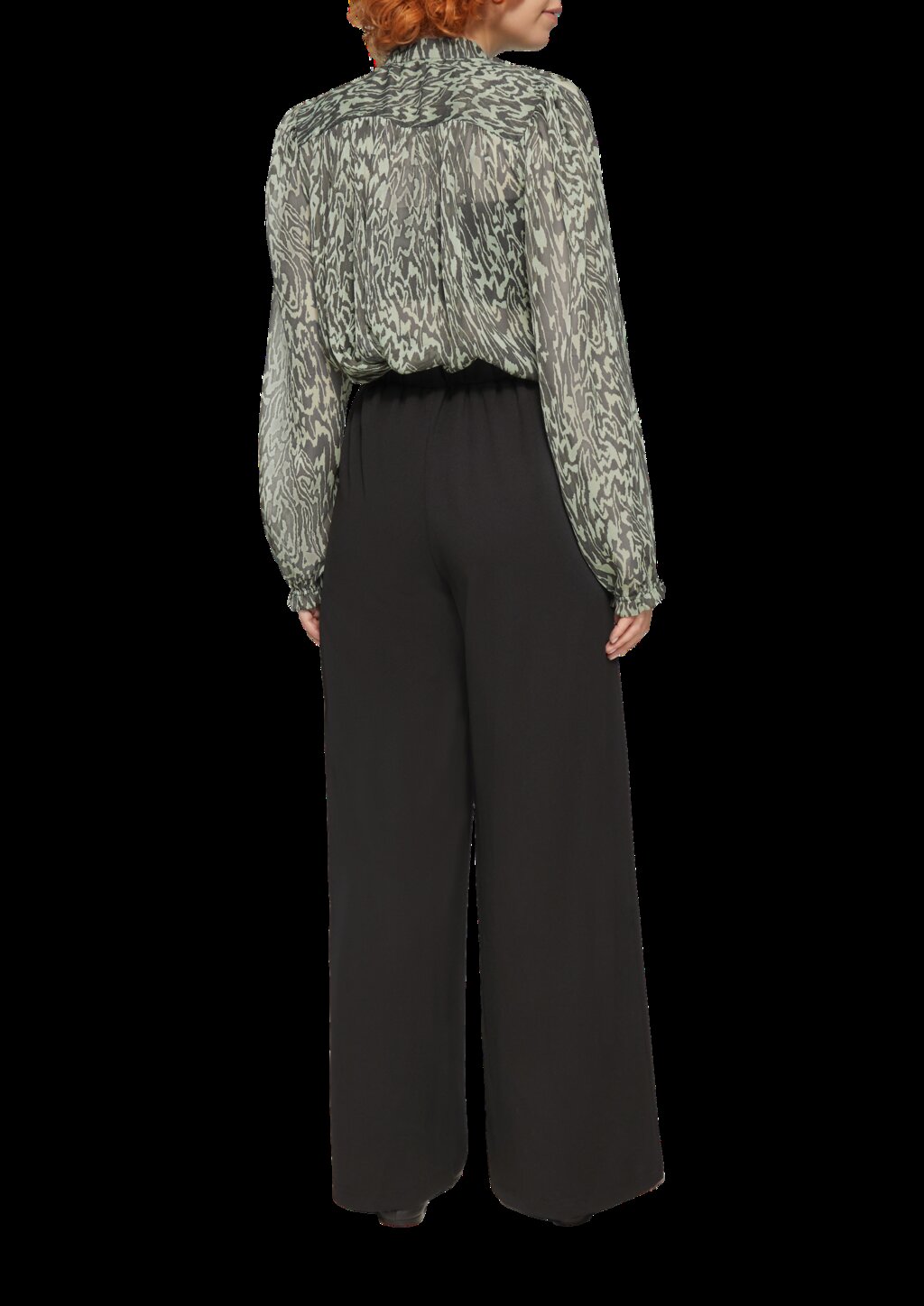 Transparente Bluse mit All-over-Print