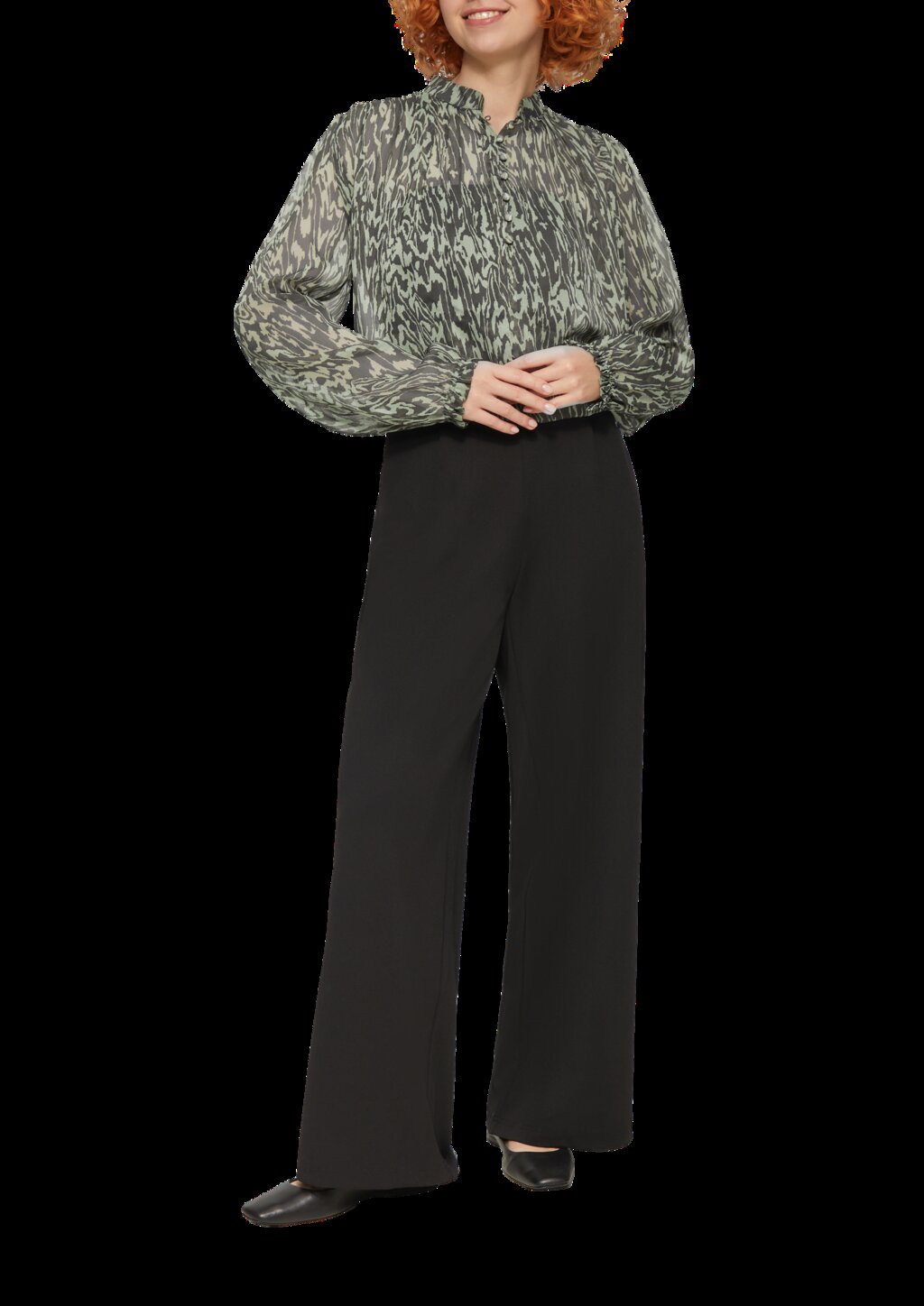 Transparente Bluse mit All-over-Print