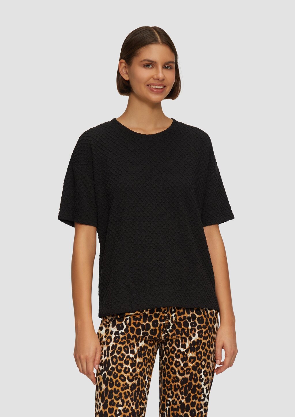 Sweatshirt mit Rundhalsausschnitt und strukturierter Oberfläche