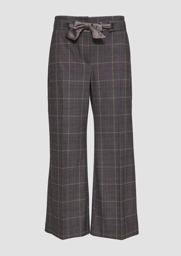 Karierte Culotte mit Bindegürtel