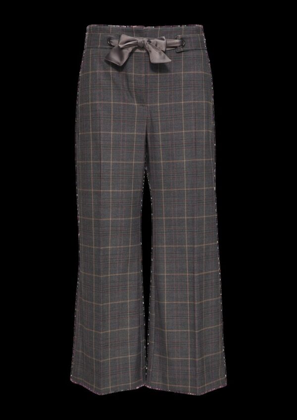 Karierte Culotte mit Bindegürtel