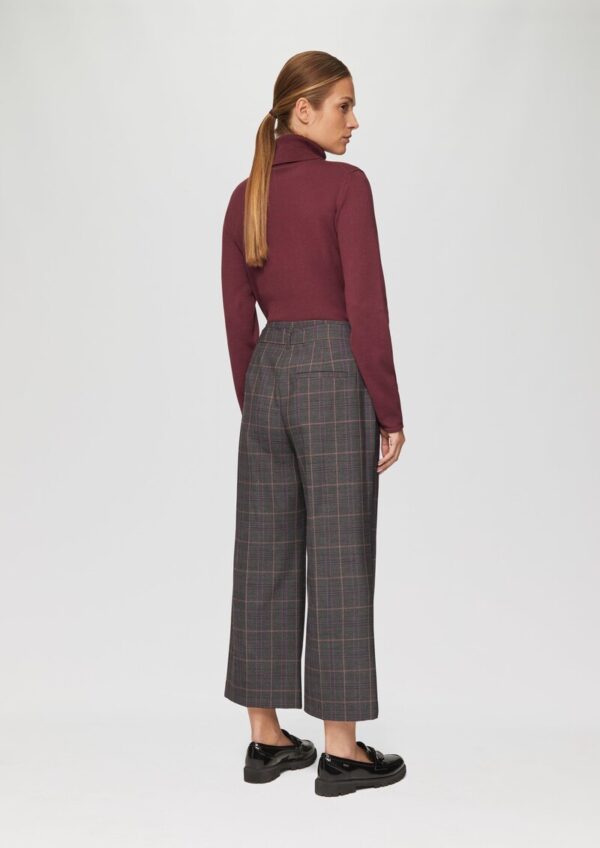 Karierte Culotte mit Bindegürtel