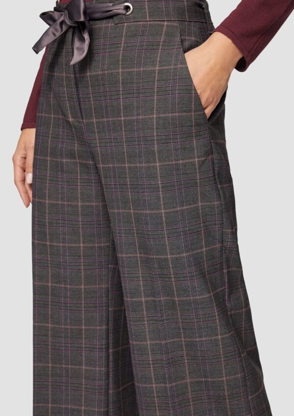 Karierte Culotte mit Bindegürtel