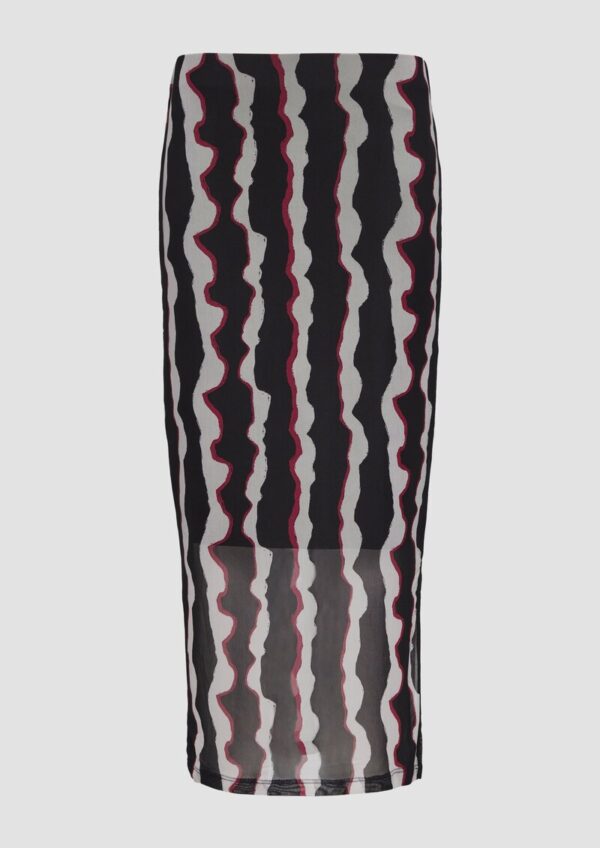 Schmal geschnittener Midirock aus Mesh