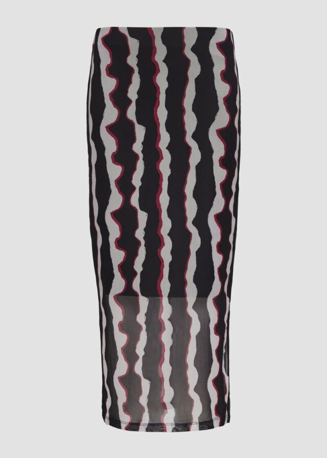 Schmal geschnittener Midirock aus Mesh