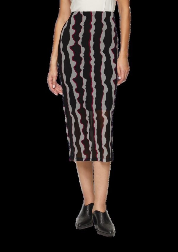 Schmal geschnittener Midirock aus Mesh