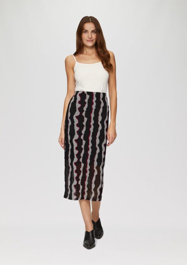 Schmal geschnittener Midirock aus Mesh