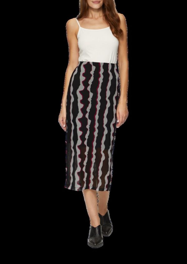 Schmal geschnittener Midirock aus Mesh