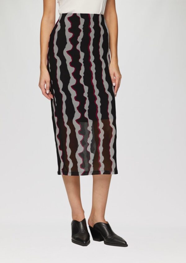 Schmal geschnittener Midirock aus Mesh