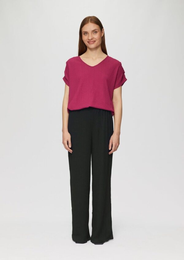 Strukturierte Hose mit Wide Leg