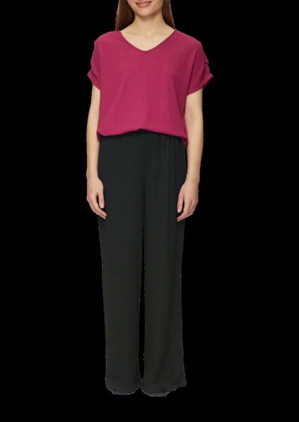 Strukturierte Hose mit Wide Leg