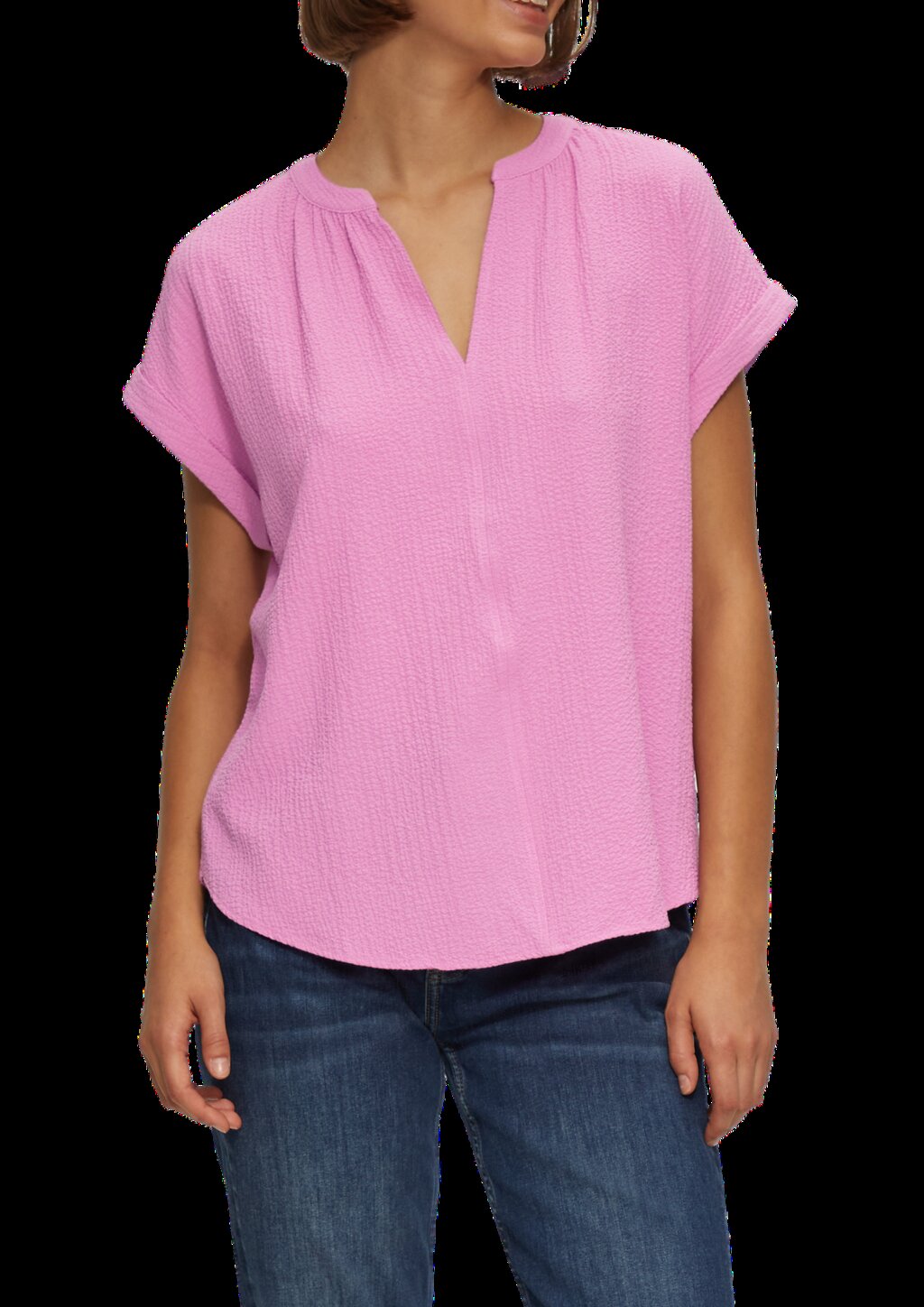 Locker geschnittene Bluse mit Struktur