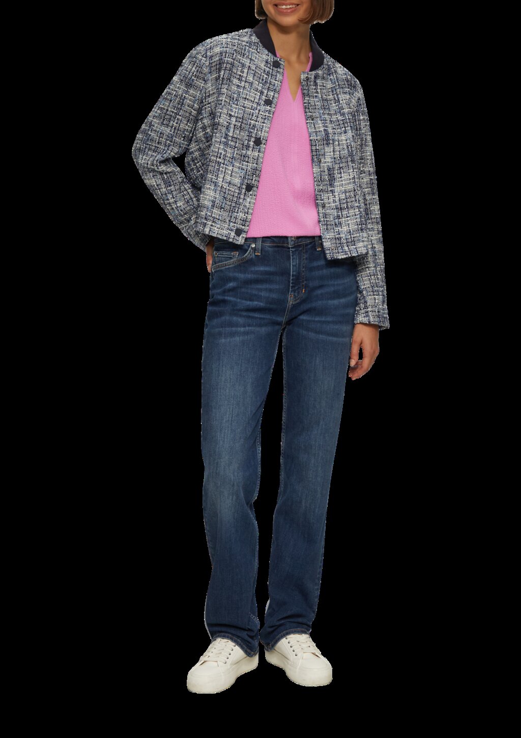 Locker geschnittene Bluse mit Struktur