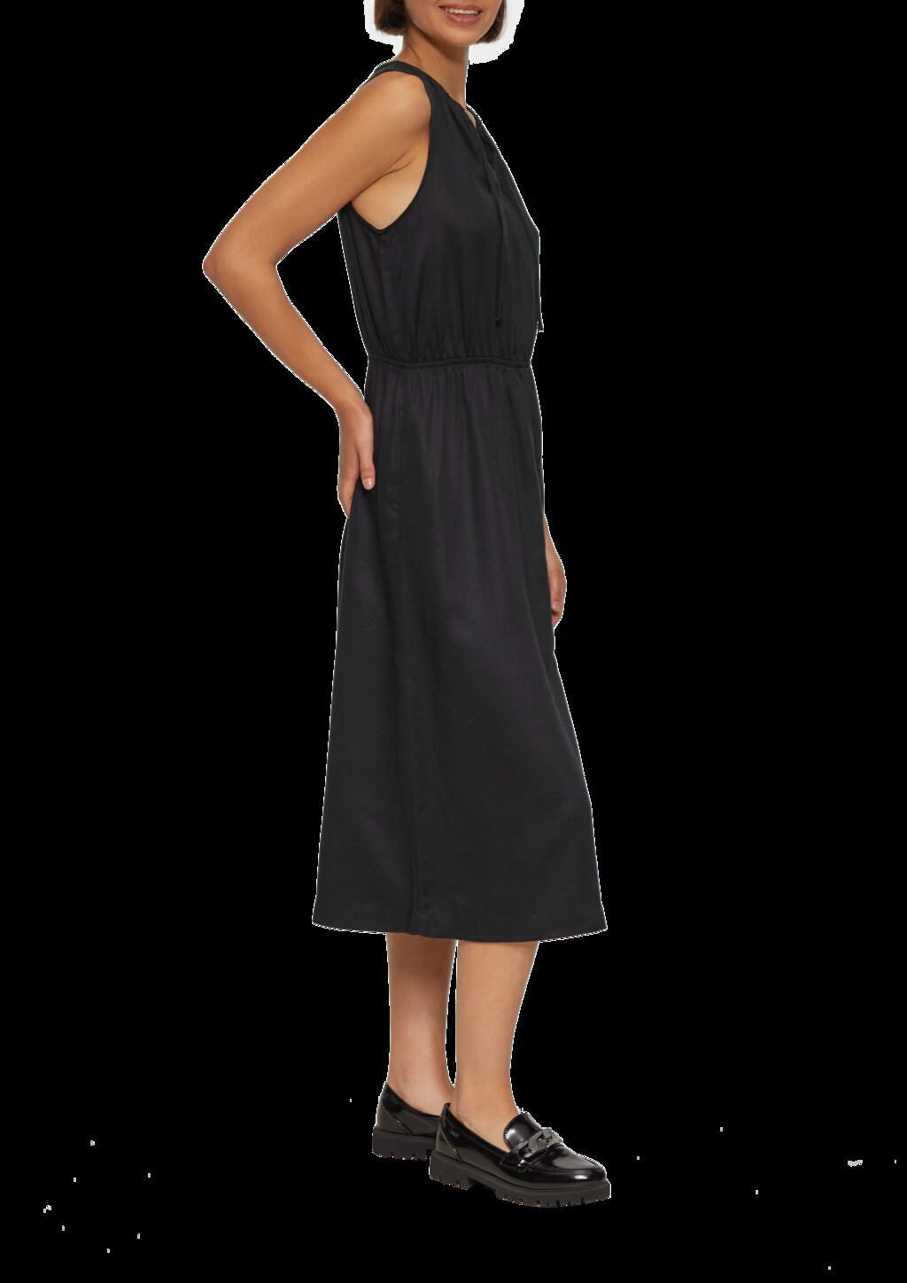 Midi-Kleid aus Lyocell mit Gummizug