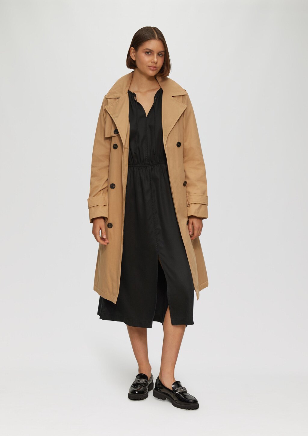 Midi-Kleid aus Lyocell mit Gummizug