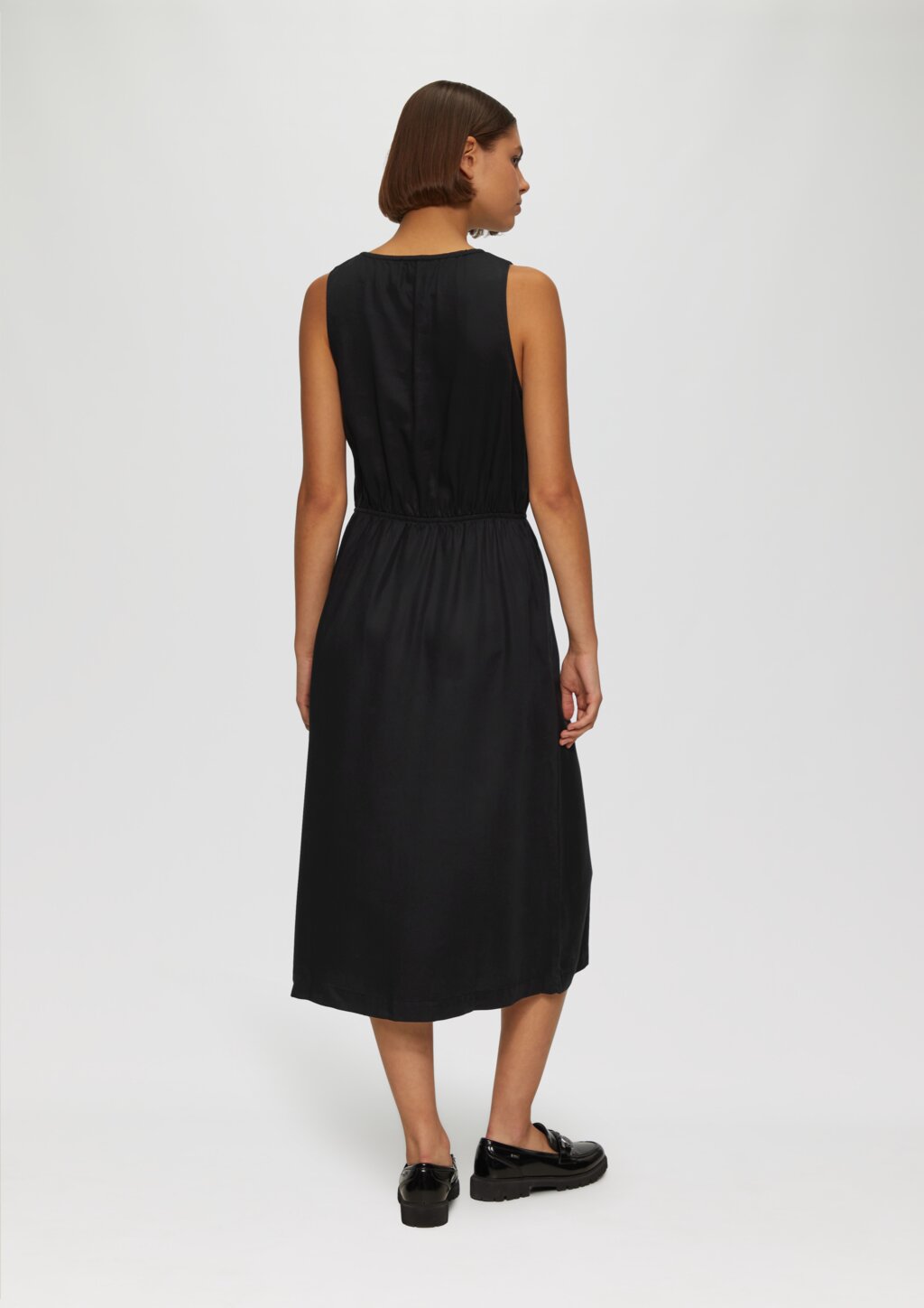 Midi-Kleid aus Lyocell mit Gummizug