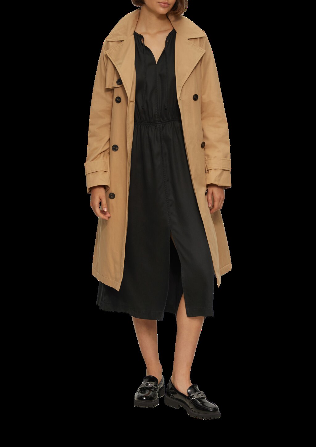 Midi-Kleid aus Lyocell mit Gummizug