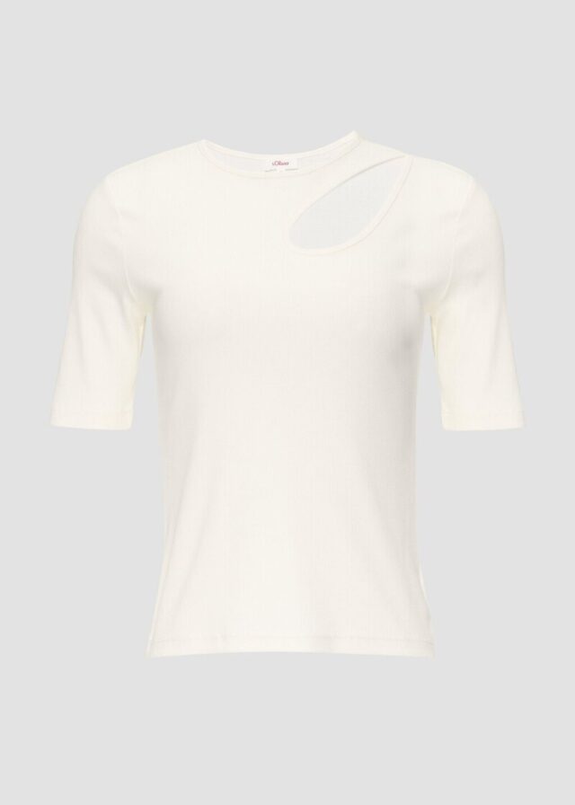 Elastisches Rippshirt mit Cut-out