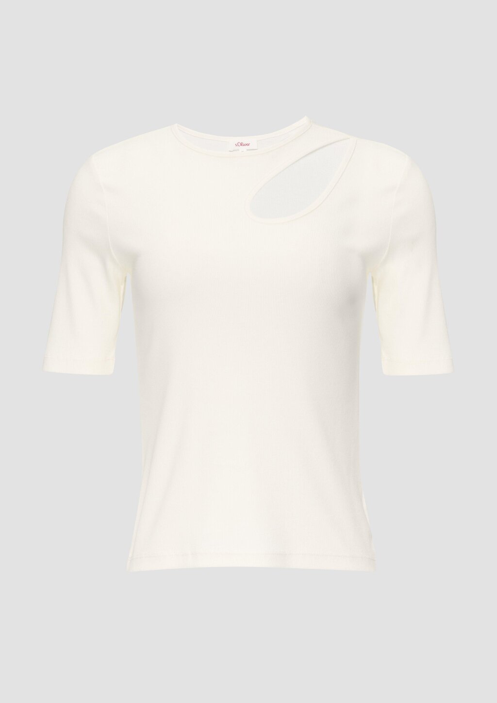 Elastisches Rippshirt mit Cut-out