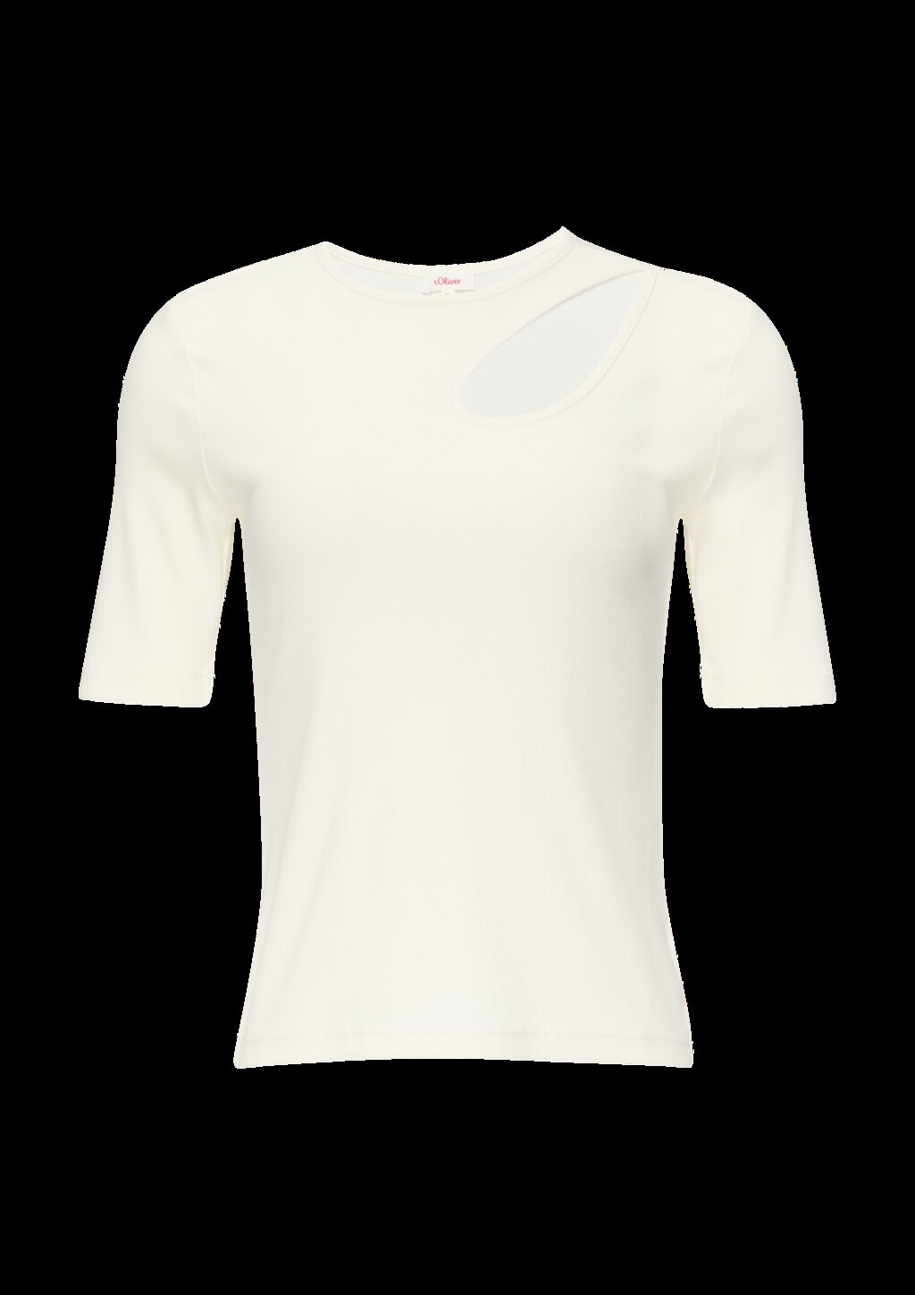 Elastisches Rippshirt mit Cut-out