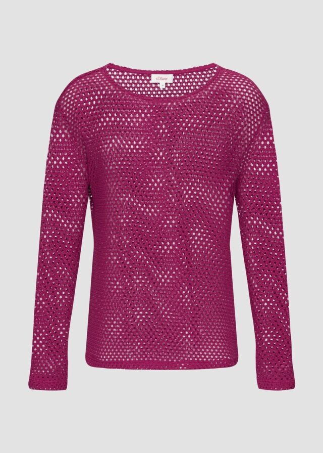 Langarmshirt aus Ajour-Jersey