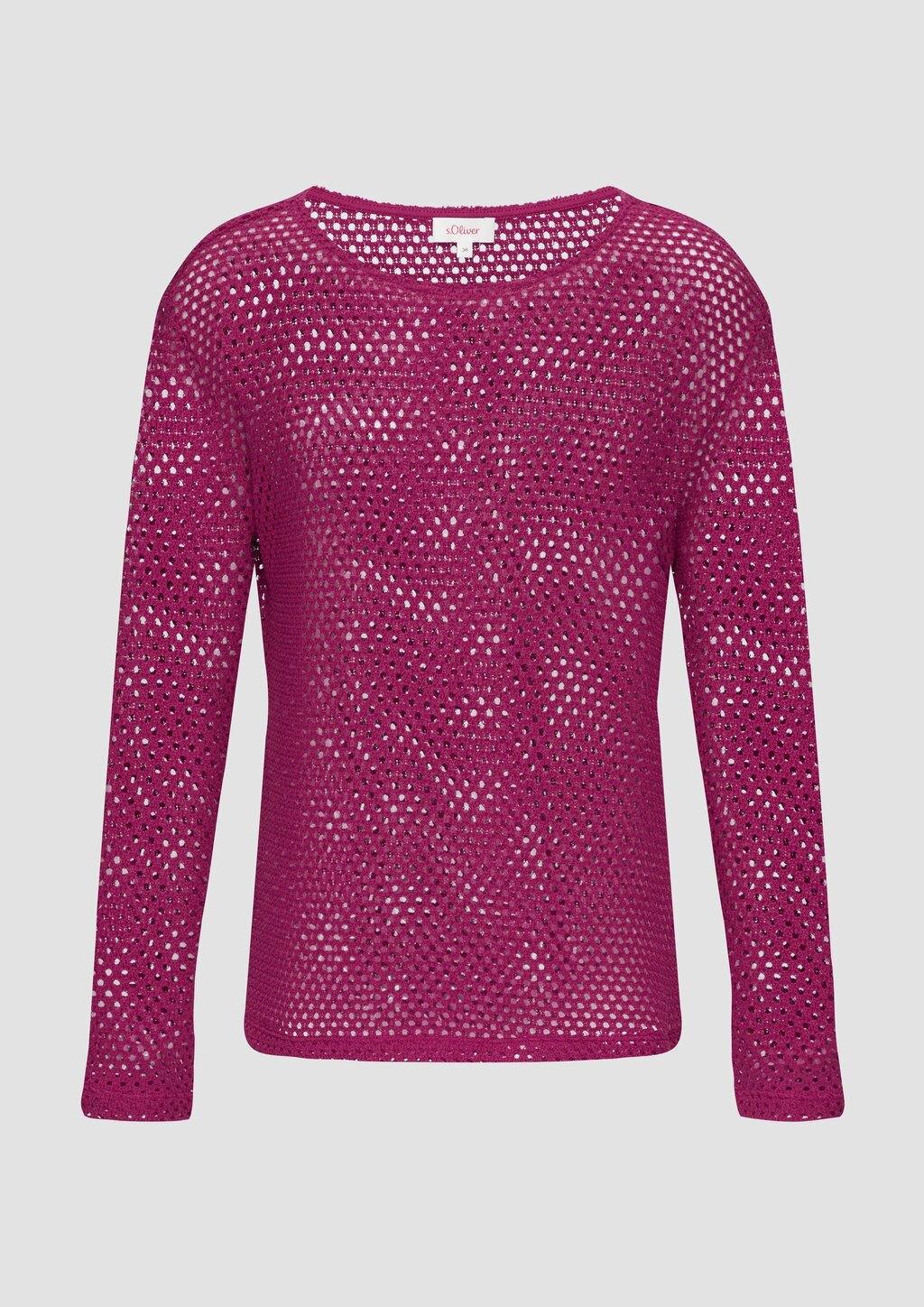 Langarmshirt aus Ajour-Jersey