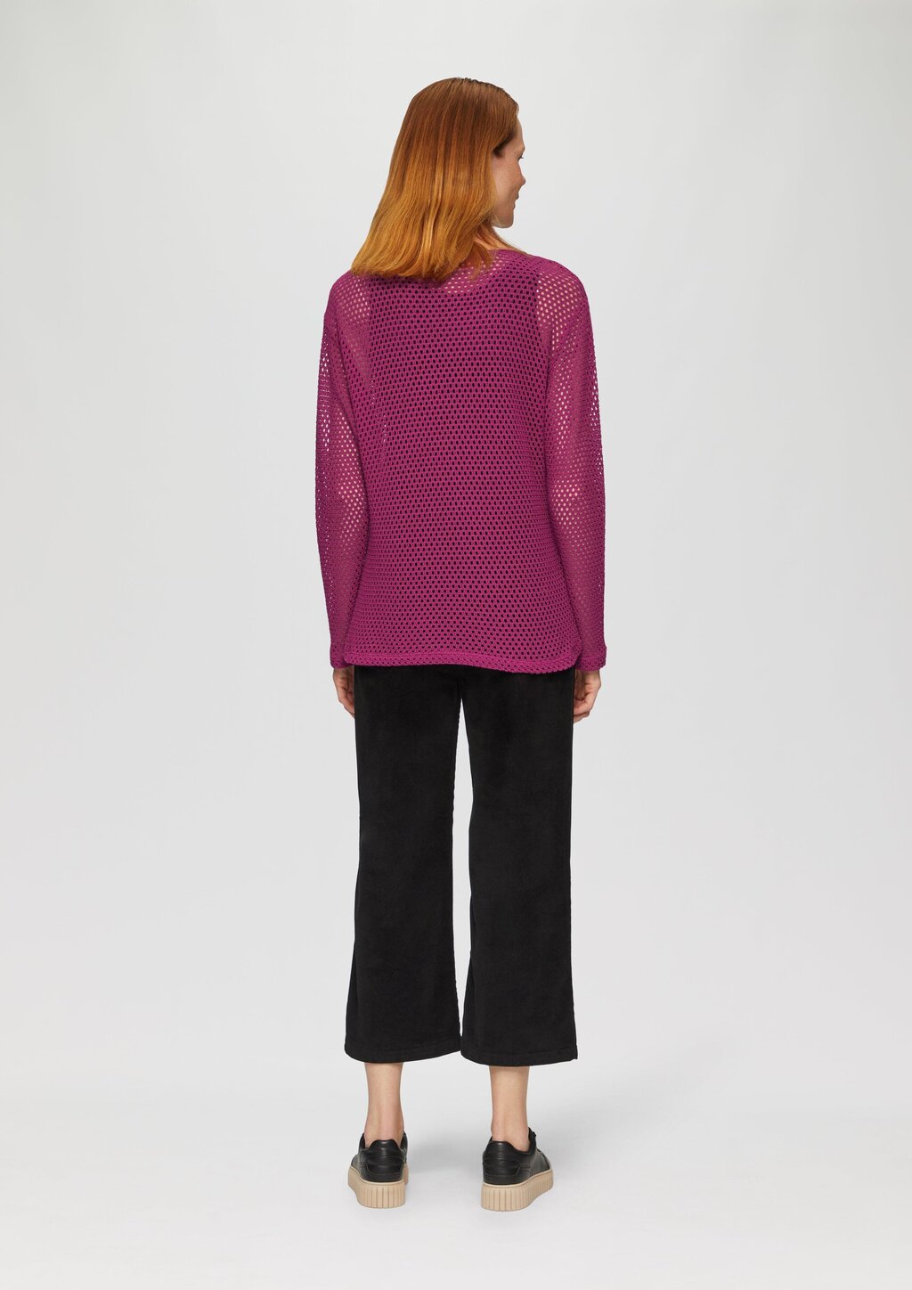 Langarmshirt aus Ajour-Jersey