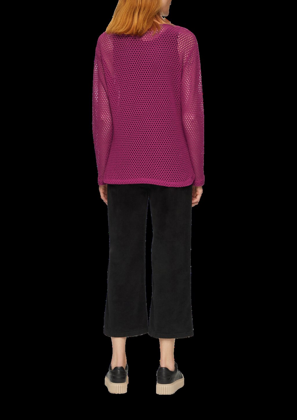 Langarmshirt aus Ajour-Jersey