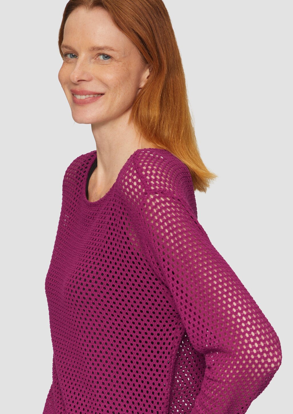 Langarmshirt aus Ajour-Jersey