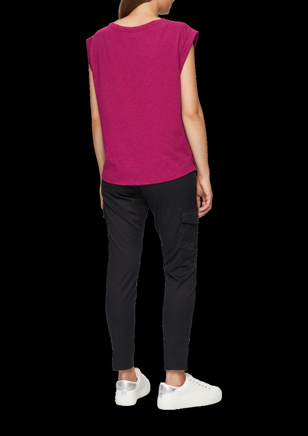 Ärmelloses Flammgarnshirt mit Smok-Details