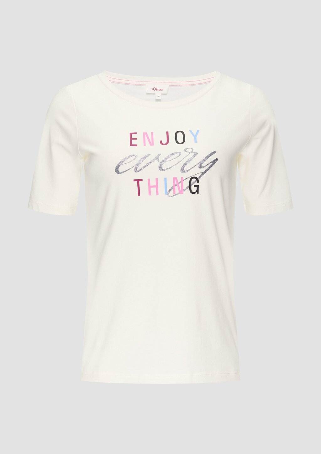 T-Shirt im Slim Fit mit Glitzer-Print