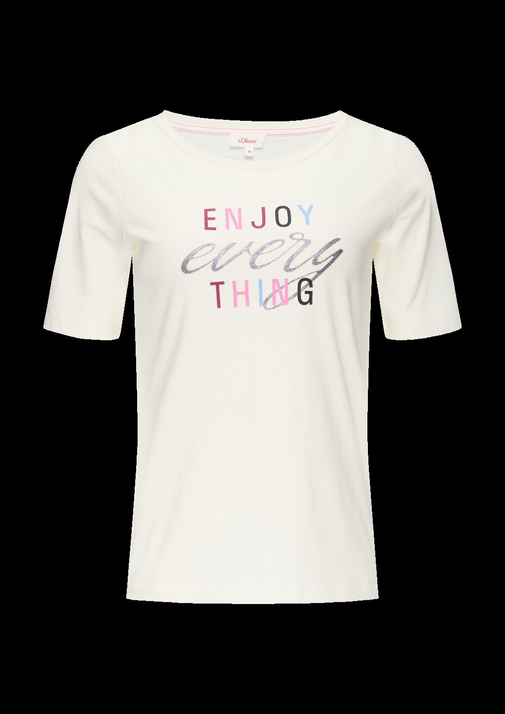 T-Shirt im Slim Fit mit Glitzer-Print