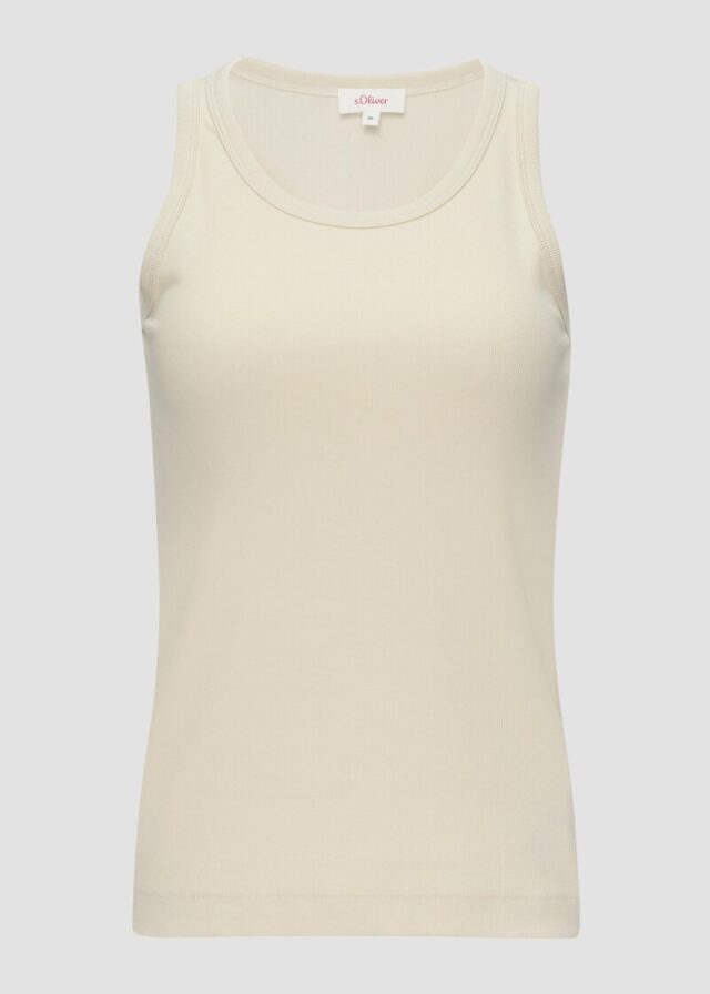 Geripptes Tanktop aus Baumwollstretch
