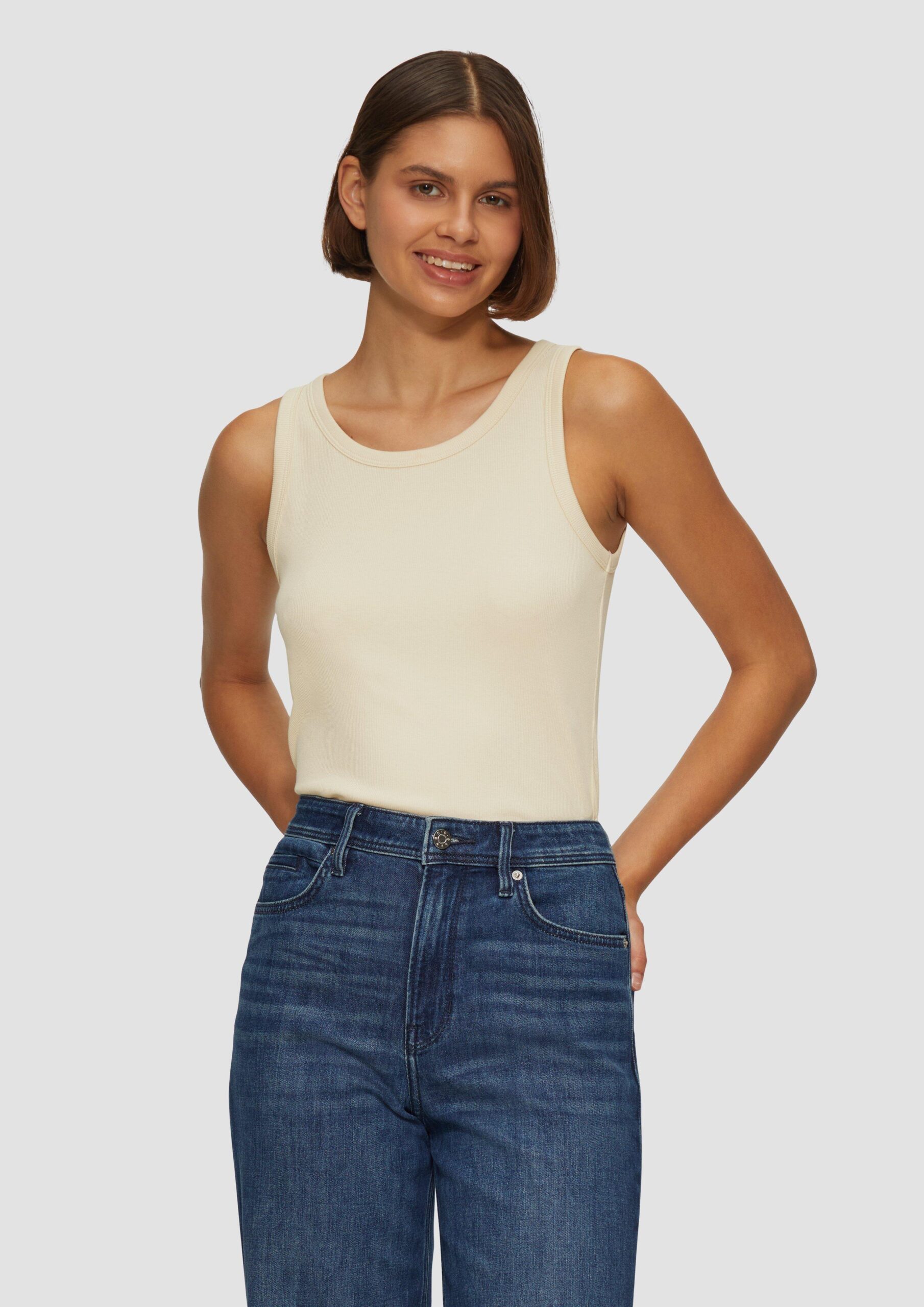Geripptes Tanktop aus Baumwollstretch