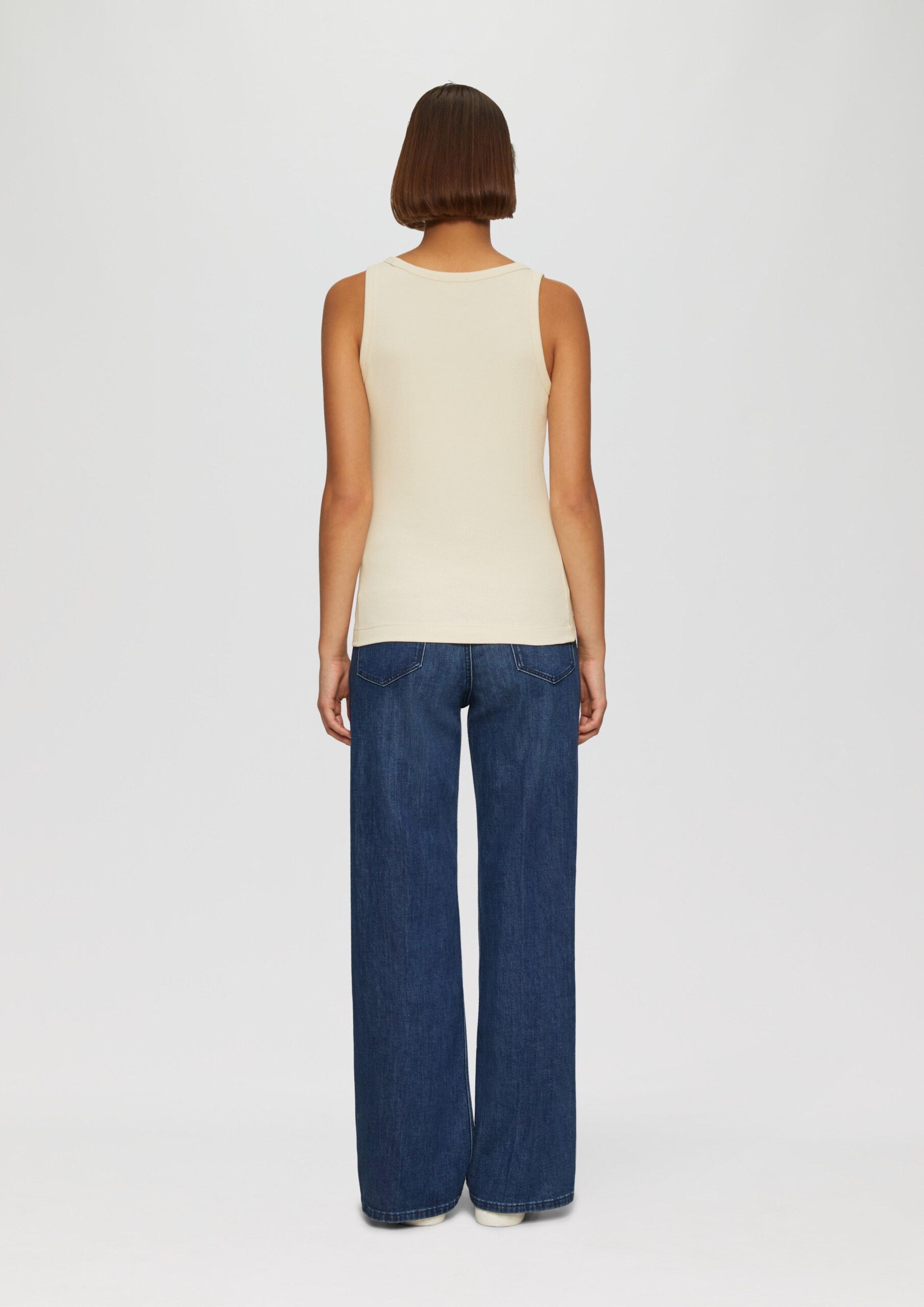 Geripptes Tanktop aus Baumwollstretch