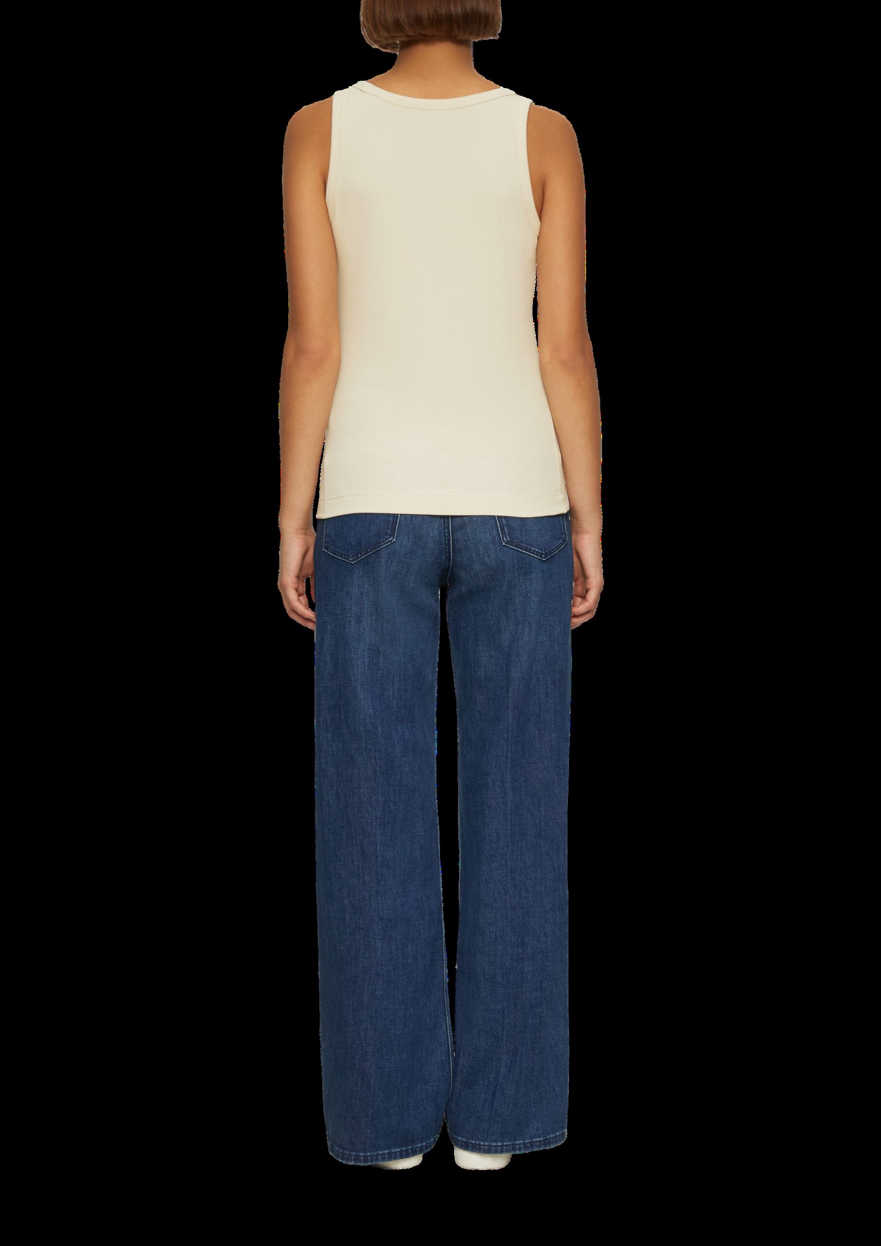 Geripptes Tanktop aus Baumwollstretch