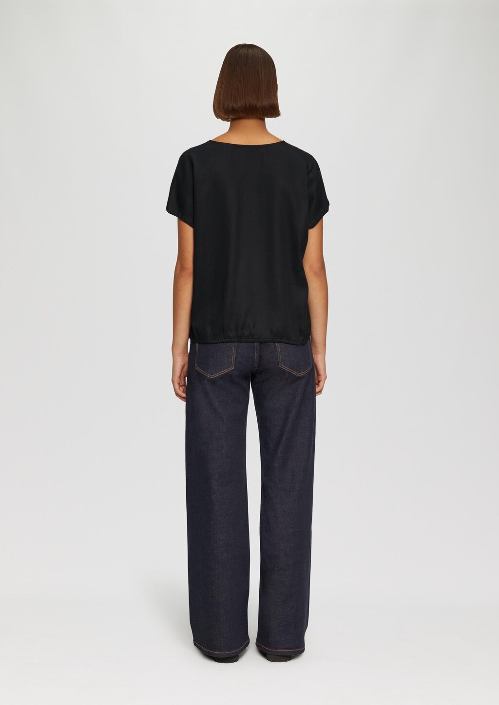 Fließende Bluse aus Lyocell mit Tunnelzug