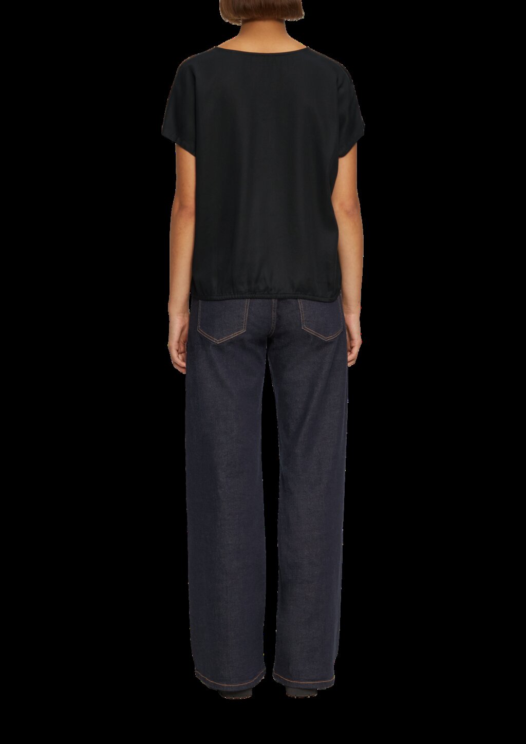 Fließende Bluse aus Lyocell mit Tunnelzug