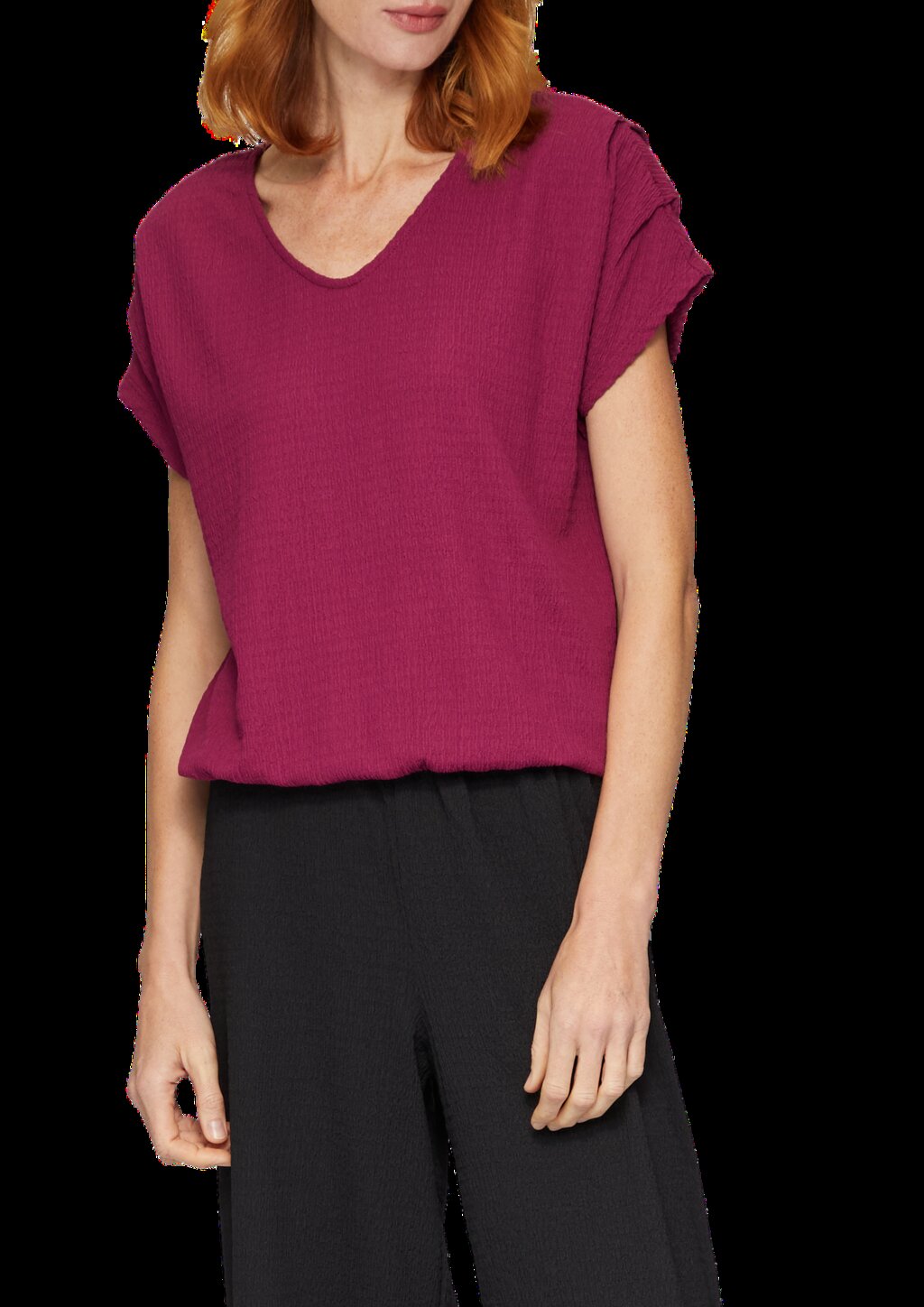 Crinkle-Shirt mit Falten-Detail am Ärmel