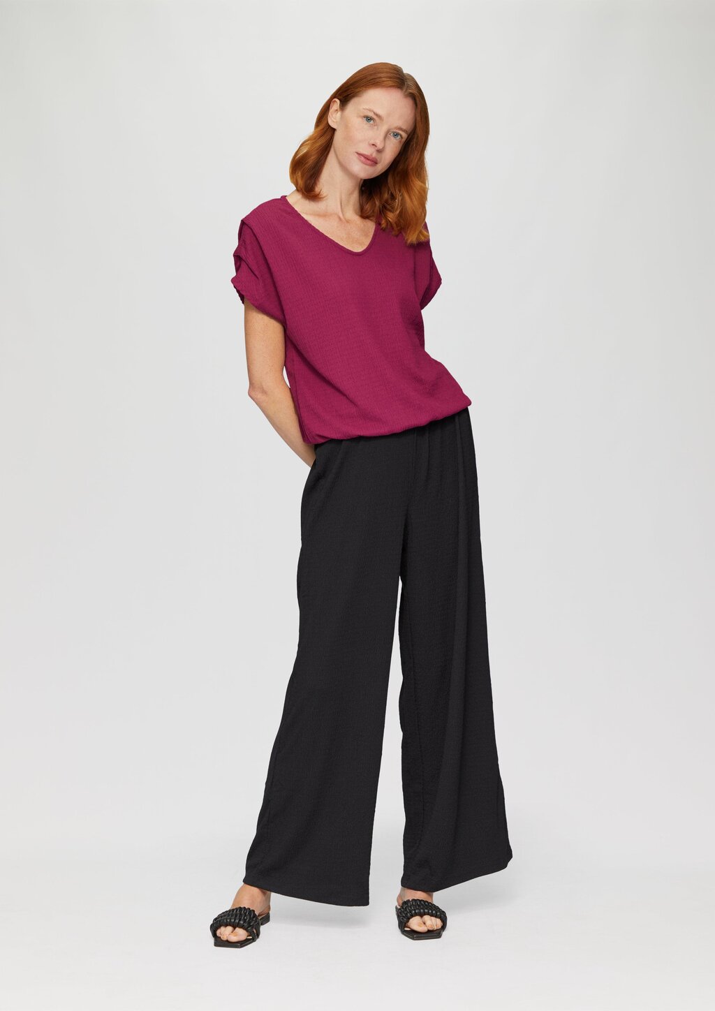 Crinkle-Shirt mit Falten-Detail am Ärmel