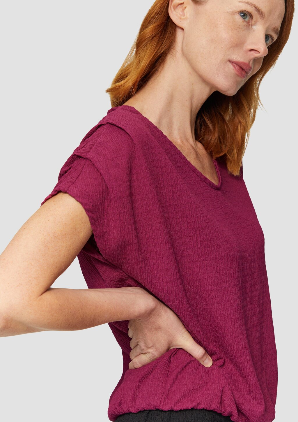 Crinkle-Shirt mit Falten-Detail am Ärmel