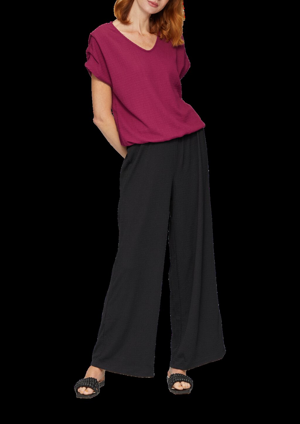 Crinkle-Shirt mit Falten-Detail am Ärmel