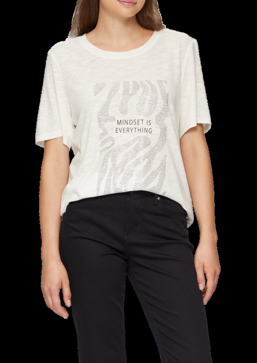 Flammgarnshirt mit Schmucksteinen