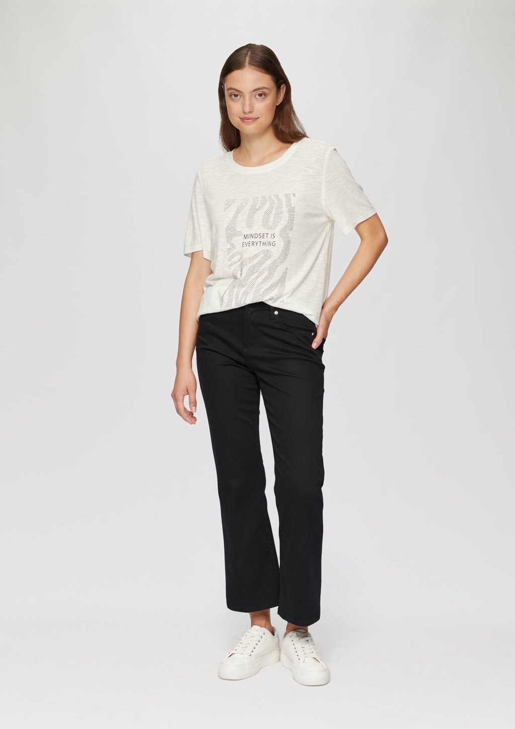 Flammgarnshirt mit Schmucksteinen