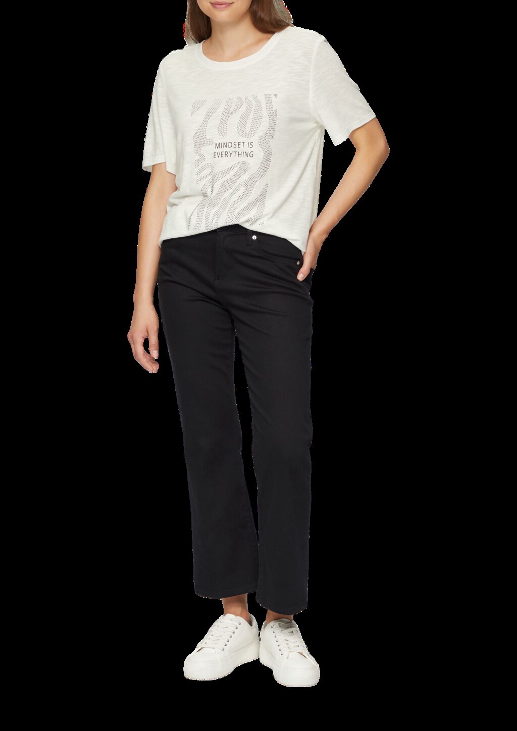 Flammgarnshirt mit Schmucksteinen