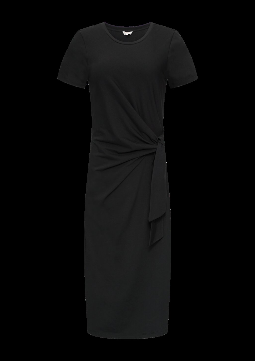 Midikleid aus Baumwollstretch mit Knotendetail